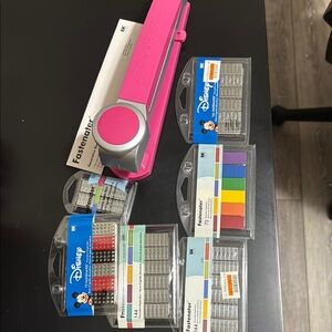 Disney Pink Stapler and Colorful Fastener Set